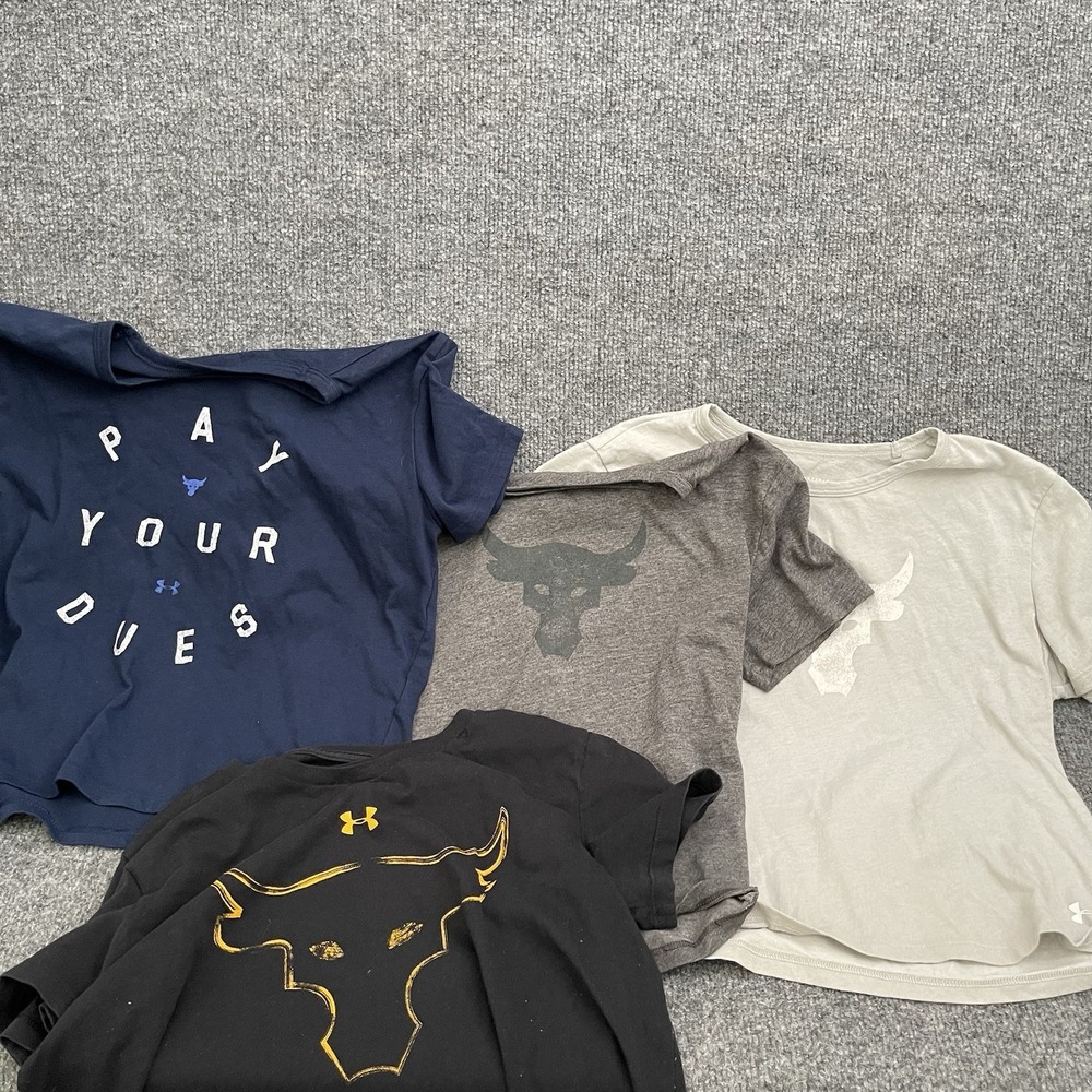 Under Armour Project Rock Loose T Shirt Women's Sz XS Lot Of 4 Short Sleeve